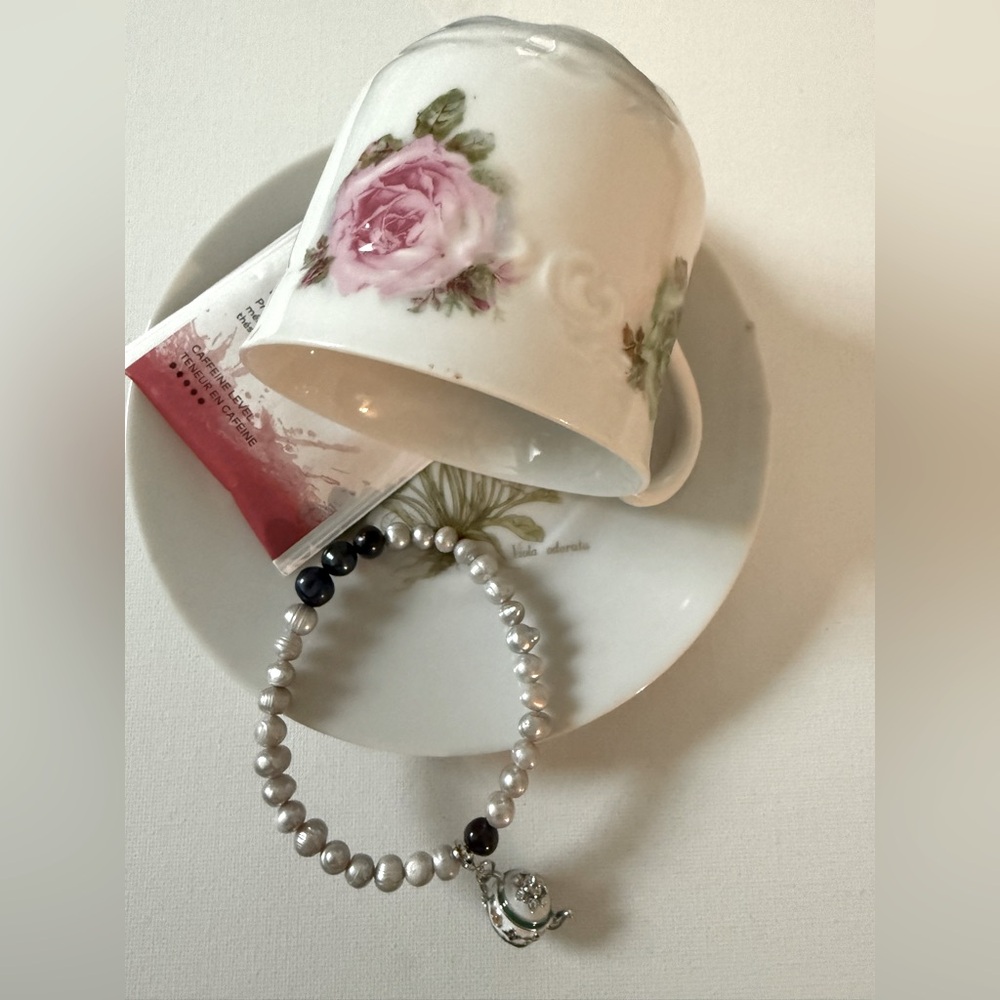 I’m a little tea pot-
Handmade fresh water pearls